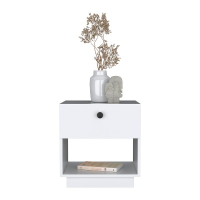 NicBex Nightstand with Drawer,Modern Side Table with Storage Space,Bedside Table for Bedroom,Living Room,Black/White