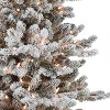 7.5ft Puleo Pre-Lit Flocked Slim Royal Majestic Douglas Spruce Artificial Christmas Tree Clear Lights - 3 of 3