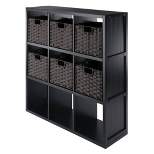 40.08" 7pc Timothy Storage Shelf with Baskets Black/Chocolate - Winsome