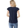 INSPIRE CHIC Women's Work Business Casual Plain Cap Sleeve Blouse - 3 of 4