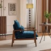 Karl Home Teal Chenille Accent Chair Armchair With Pillow - 4 of 4