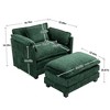 JUJABU Oversized Indoor Boucle Single Sofa with Portable Ottoman, Double Deep Cushions & Thick Wrapped Armrests - 4 of 4