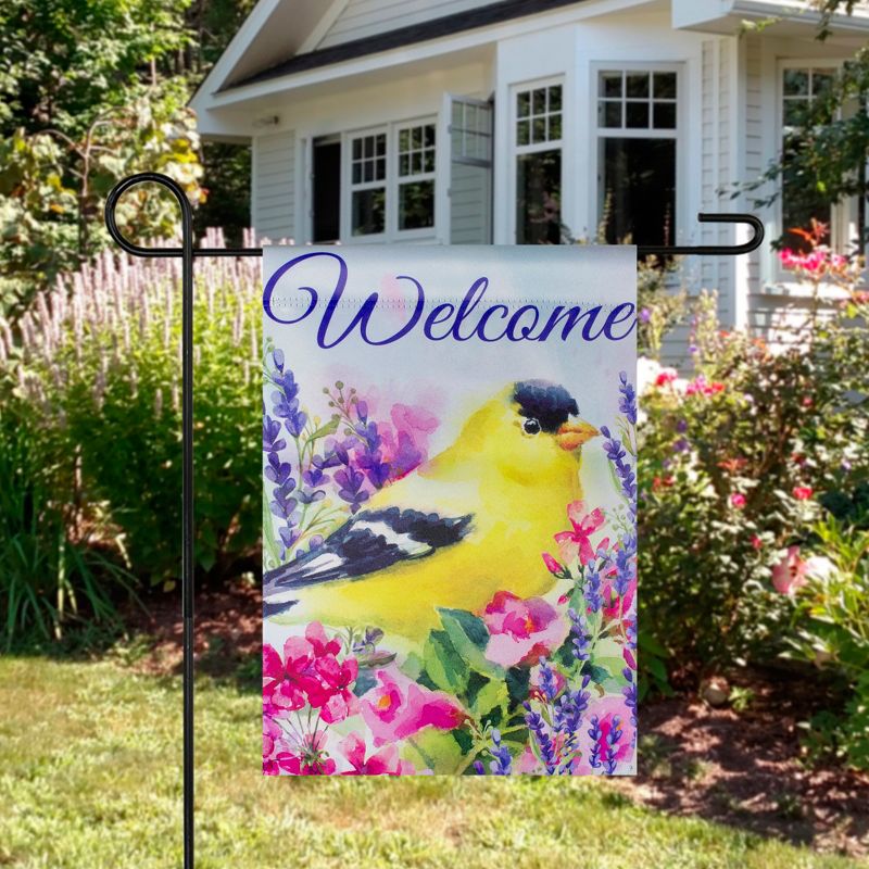 Northlight Welcome Yellow Finch Spring Outdoor Garden Flag 12.5" x 18", 3 of 5