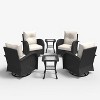 LayinSun Outdoor Patio Furniture Set, Black Rattan Wicker Sectional Swivel Rocker Chairs Sets - 2 of 4
