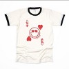 S.W.Smiley Queen of Hearts Distressed - Women's Ringer Graphic T-Shirt - 2 of 4