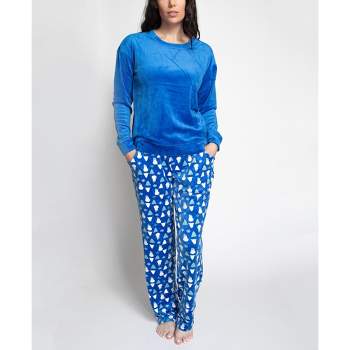 Lands' End Women's Tall Pajama Set Knit Long Sleeve T-shirt And Flannel  Pants - Medium Tall - Chicory Blue Snowman : Target