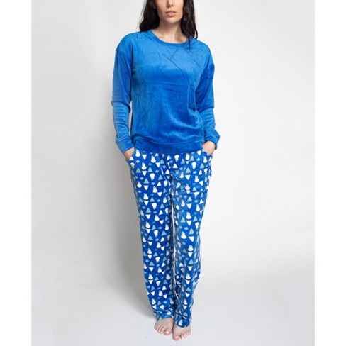 Petite Cuddl Duds® Velour Fleece V-Neck Pajama Top & Banded Bottom Pajama  Pants Sleep Set, Women's, Size: Small Petite, Light Blue - Yahoo Shopping