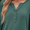 Women's Slub Knit Long Sleeve Henley Tee Top -Cupshe - 2 of 4
