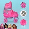 BARBIE 2in1 Kids Roller Skates, Transform from Quads to Inlines Skates, Durable Hardshell Boot, LED Wheels ABEC-7 Carbon Steel Bearings - 2 of 4