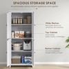 Aghana Digitals 72" White Farmhouse Kitchen Pantry Cabinet with 4 Magnetic Barn Doors, Adjustable - 4 of 4