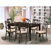 Dining Room Table Set with 6 Chairs - Solid Wood Kitchen Set - Cappuccino Finish - Expandable Leaf Table - 2 of 4