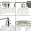 Progress Lighting Singleton 4-Light Vanity Fixture, Brushed Nickel, Clear Glass Shades - 4 of 4