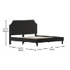 Merrick Lane Platform Bed with Slatted Support Contemporary Tufted Upholstery with Accent Nail Trim - 4 of 4