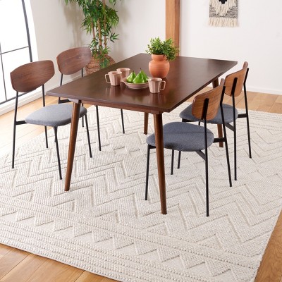 Beige Flat Woven Handmade Wool 8' x 10' Area Rug