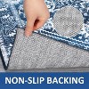 Washable Rug Large Living Room Rug Oriental Traditional Rug Vintage Rug Large Rug Blue Rug Distressed Floral Print Indoor Rug - 3 of 4