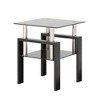 Syemin Glass End Tables, 2PCS Double Tier Large Side Table with Tempered Glass Top for Living Room Decoration, Black, 17.72"*17.72"*20.5" - 4 of 4