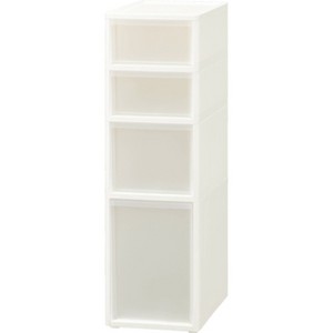 JEJ Astage Reinforced Multi-Purpose Storage Drawer B Medium 4 Shelf White Clear - 1 of 4