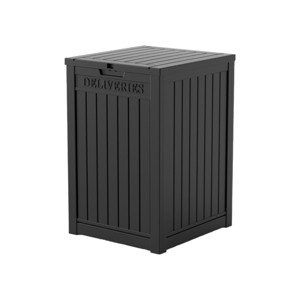 Syemin Deck Boxes 48 Gallon Express Package Delivery Box, Large Outdoor Parcel Storage Lockable, Outdoor Package Storage, Black, 21.65"*20.28"*30.51" - 1 of 4