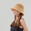 Anna-Kaci Crochet Knit Bucket Hat with Openwork Floral Pattern and Rolled Brim for Lightweight Summer Style - 3 of 4