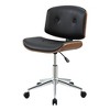 Acme Furniture Task and Office Chairs Black Walnut: Padded, Adjustable Metal Frame, Armless Design - 3 of 4