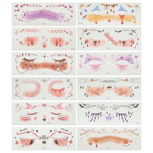 Unique Bargains Halloween Temporary Face Tattoo 12 Pcs - 1 of 4