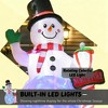 QingMoon Christmas Inflatable Snowman with North Pole Sign, 8FT Holiday Blow Up Decorations with Rotating LED Lights for Yard, Lawn and Garden - 2 of 4