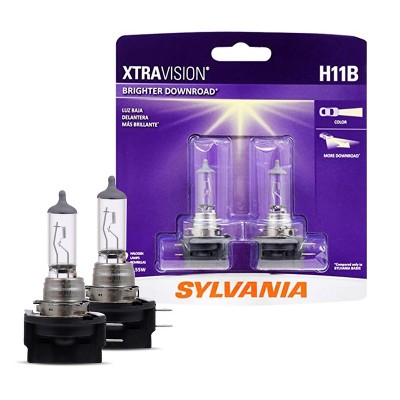 SYLVANIA H11B XtraVision Halogen Bulb, H11BXV.BP2 (Contains 2 Bulbs)