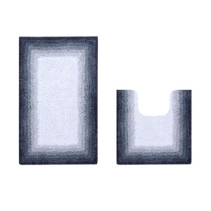 Torrent Collection 2 Piece 100% Soft Cotton Tufted Weave Bath Rug Set, Ombre Pattern, Super Soft & Absorbent, Machine Washable Bathroom Mats - 1 of 4