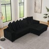 110.63" Corduroy L-Shaped Modular Sectional Sofa with Ottoman and Removable Cushions - 2 of 4