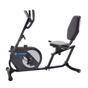 Stamina Products 1346 Stationary Magnetic Resistance Recumbent Exercise Bike with Strapped Pedals, 4 Handles, and LCD Monitor for Home Gym Workouts - 1 of 4