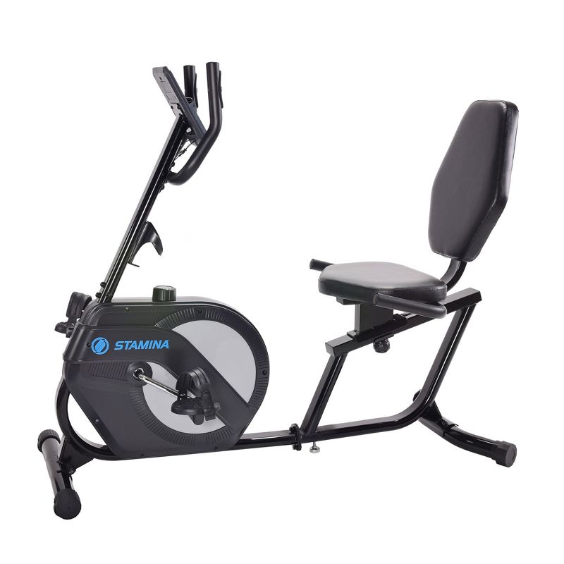 Stamina Products 1346 Stationary Magnetic Resistance Recumbent Exercise Bike with Strapped Pedals, 4 Handles, and LCD Monitor for Home Gym Workouts, 1 of 8