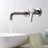 Sumerain Wall Mount Bathroom Faucet Brushed Nickel,Single Handle with Brass Rough-in Valve - 2 of 4