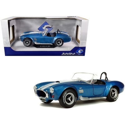 1965 Shelby Cobra A/C 427 MKII Blue Metallic with White Stripes 1/18 Diecast Model Car by Solido