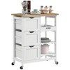 GDFStudio Warnock 360° Rolling Kitchen Cart with Wood Top - 2 of 4