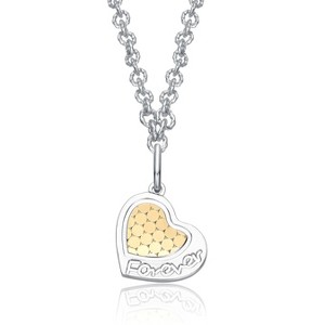 Guili Forever Embrace Two-Tone Heart Pendant Necklace – Timeless, Romantic Jewelry, Perfect for a Sentimental Look or Special Gift for Loved Ones - 1 of 2