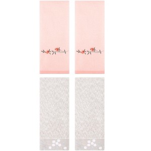 REGALWOVEN 4 Pcs 100% Cotton Floral Embroidered Soft Absorbent Decorative Hand Towel - 1 of 4