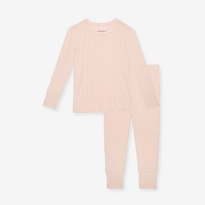 Kids Solid Ribbed - Sandy Blush Classic Pajama Set - Posh Peanut - 1 of 4