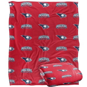 University Of Southern Indiana Logo Pattern Silky Touch Blanket White 50x60 - 1 of 4