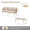 Buenhomino 2-Piece Rattan Patio Conversation Set, 3-seats Sofa with Conversation Table for Porch, Balcony, Garden - 3 of 4