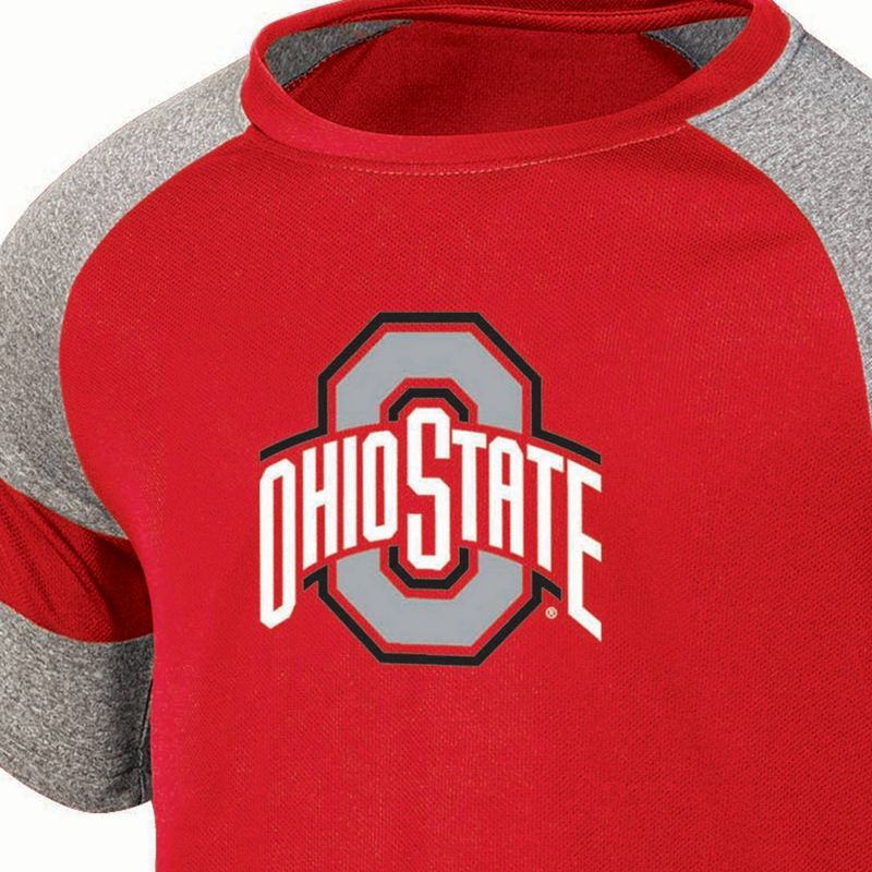 NCAA Ohio State Buckeyes Boys&#39; Gray Poly T-Shirt, 3 of 4
