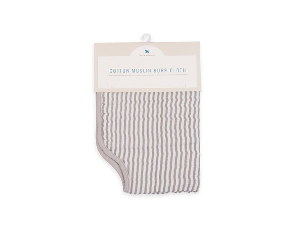 Little Unicorn Cotton Muslin Burp Cloth - Grey Stripe
