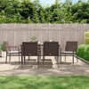 vidaXL Patio Dining Set Table and Chair with Cushions Poly Rattan and Steel - Brown 63" Table Length 6 Chairs - 2 of 4