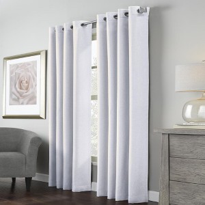 Habitat Margaret Light Filtering Richly Woven Textured Pattern Daytime Privacy Grommet Curtain Panel, White - 1 of 4