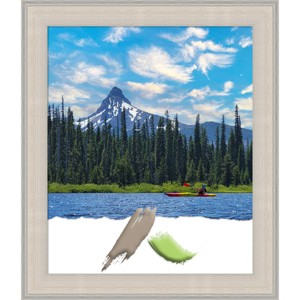 20"x24" Opening Size Cottage Wood Picture Frame Art White/Silver - Amanti Art: Modern Rectangle Wall Decor - 1 of 4