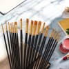 Unique Bargains Paint Brush Setfor Watercolor Nylon Bristles with Aluminum Ferrule and Wood Shaft 20 Pcs - 2 of 3