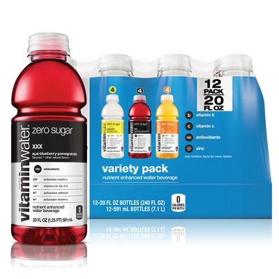 Vitaminwater Zero Variety Pack Nutrient Enhanced Water W Vitamins - 20 Fl Oz (Pack Of 12)