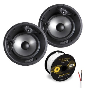 Polk Audio 80F/X-RT Vanishing 8" In Ceiling Speaker Pair with 14 Gauge Speaker Wire - 50 Feet - 1 of 4