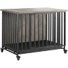 Acekool 39'' Heavy Duty Dog Crate Furniture with Wheels, Removable Tray, Wooden Pet Kennel & Decorative End Table for Small to Large Dogs - 2 of 4