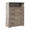 45.2 Inch Tall 4-Drawer Dresser with Charging Station, Skinny Vertical Storage Chest with Open Shelf for Bedroom Closet Nursery Apartment - 3 of 4