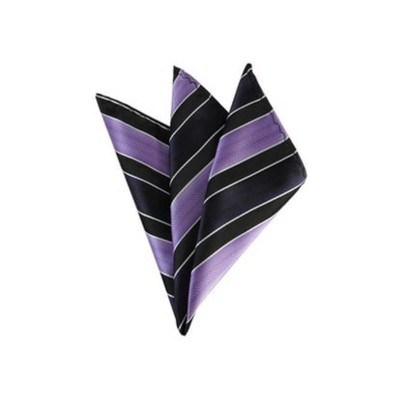 TheDapperTie - Men's Stripe Woven 10 Inch x 10 Inch Pocket Squares Handkerchief